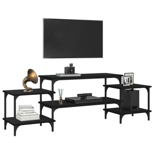 vidaXL tv-bord 157x35x52 cm konstrueret træ sort
