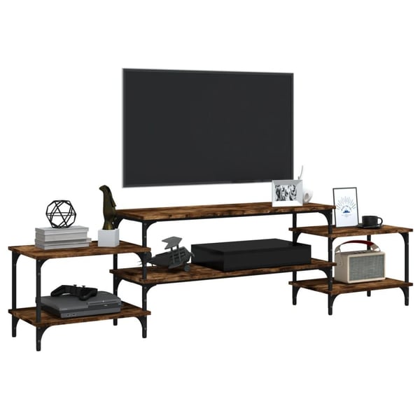 vidaXL tv-bord 197x35x52 cm konstrueret træ røget egetræsfarve