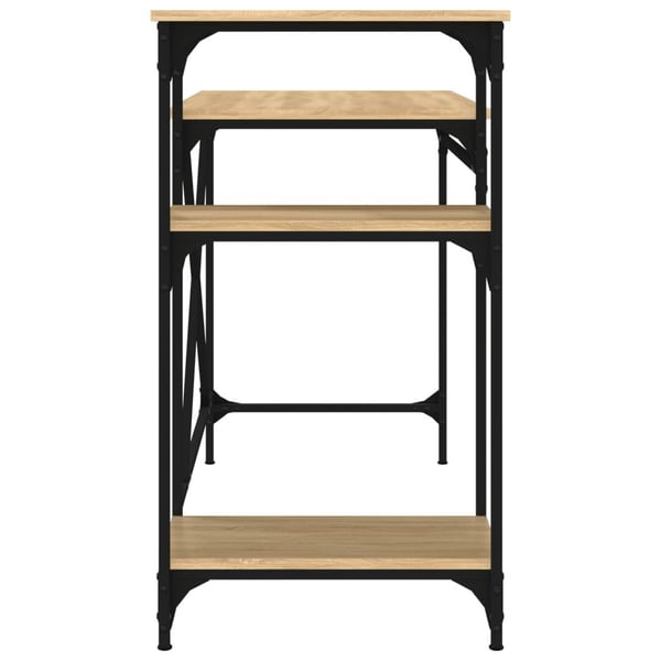 vidaXL Skrivebord med hyller sonoma 105x50x90 cm konstruert tre jern