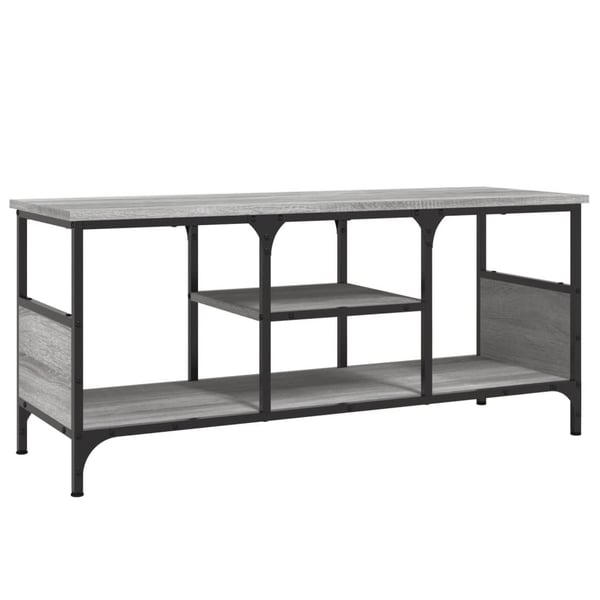 vidaXL TV-benk grå sonoma 100x35x45 cm konstruert tre og jern