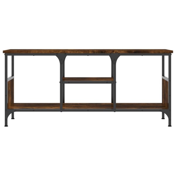 vidaXL TV-benk røkt eik 100x35x45 cm konstruert tre og jern