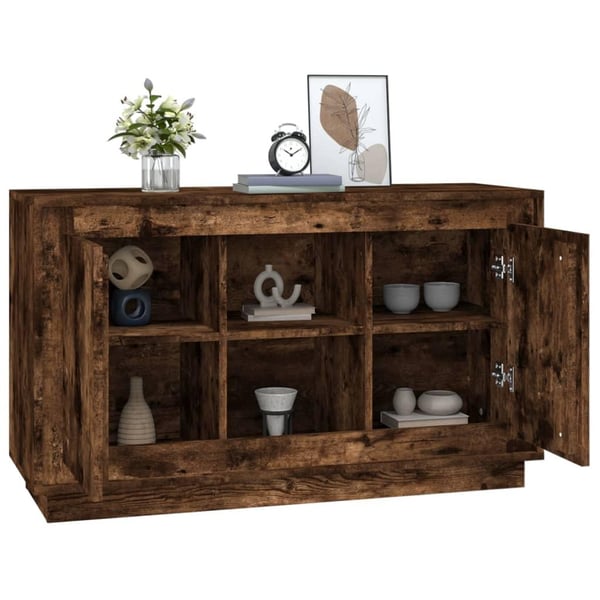 vidaXL Skjenk røkt eik 102x35x60 cm konstruert tre