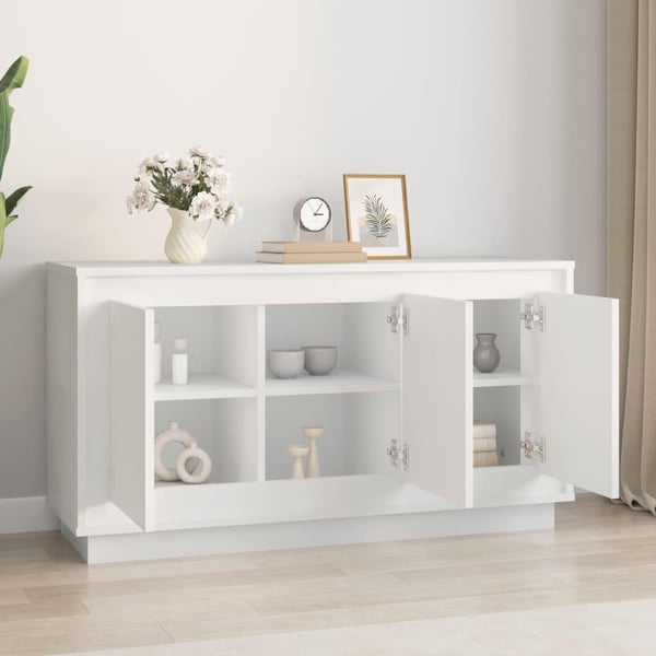 vidaXL Skjenk hvit 102x35x55 cm konstruert tre