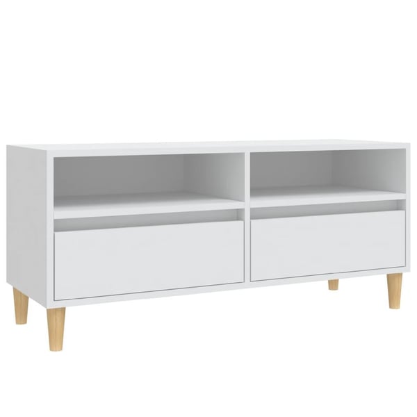 vidaXL TV-benk hvit 100x34,5x44,5 cm konstruert tre