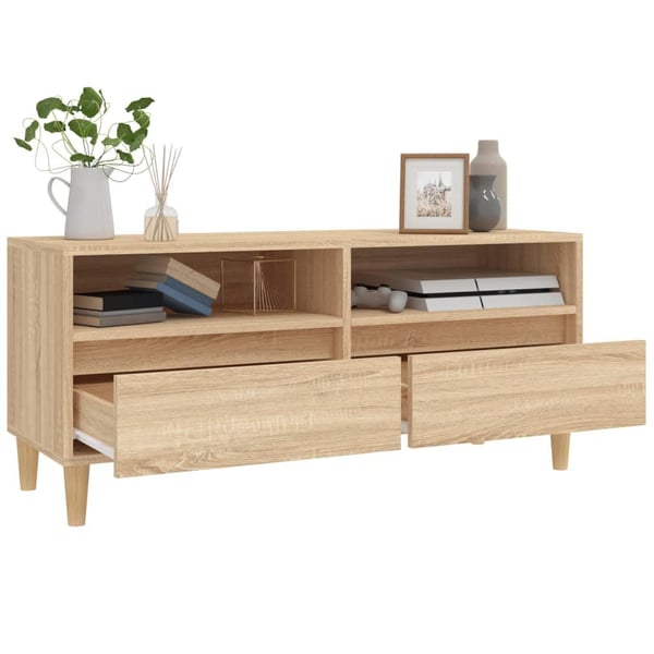 vidaXL TV-benk sonoma eik 100x34,5x44,5 cm konstruert tre
