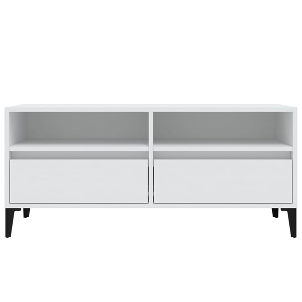 vidaXL TV-benk hvit 100x34,5x44,5 cm konstruert tre
