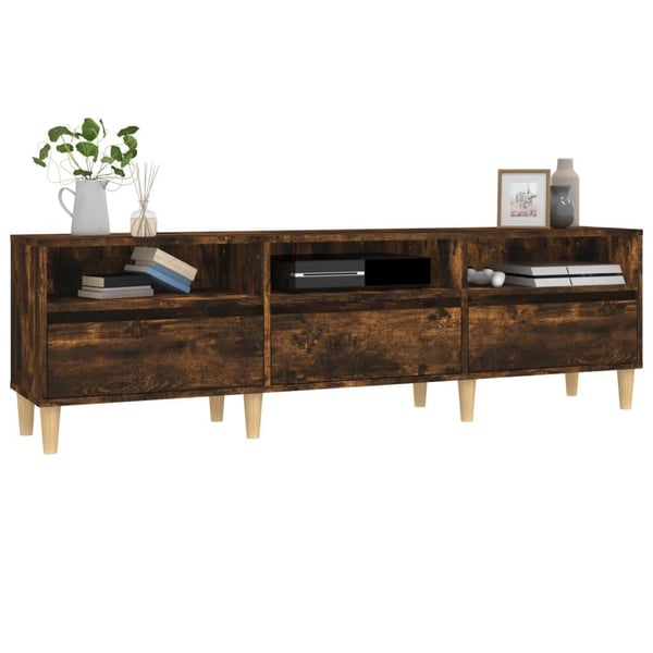 vidaXL TV-benk røkt eik 150x30x44,5 cm konstruert tre