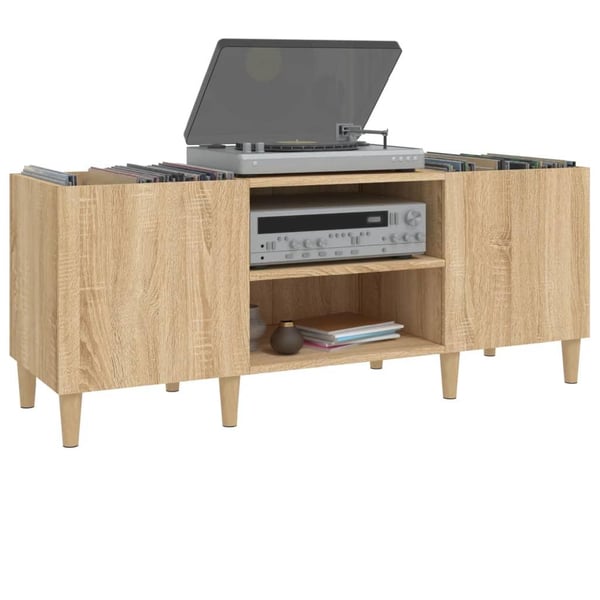 vidaXL Hifi-benk sonoma eik 121x38x48 cm konstruert tre