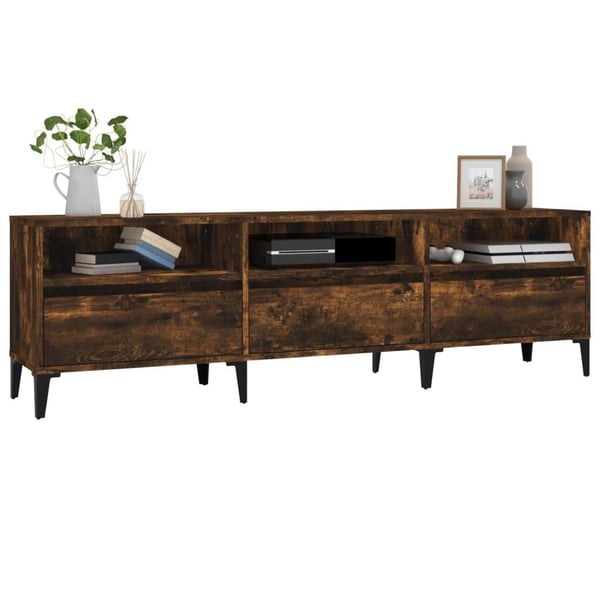 vidaXL TV-benk røkt eik 150x30x44,5 cm konstruert tre