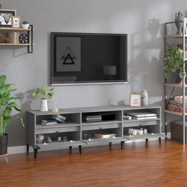 vidaXL TV-benk betonggrå 150x30x44,5 cm konstruert tre