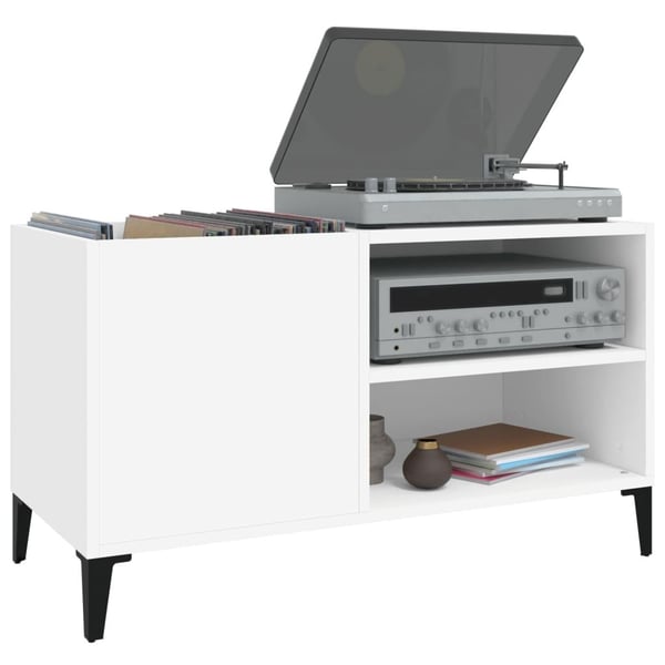 vidaXL Hifi-benk hvit 84,5x38x48 cm konstruert tre