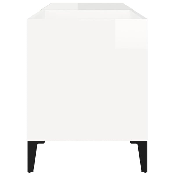 vidaXL Hifi-benk høyglans hvit 84,5x38x48 cm konstruert tre