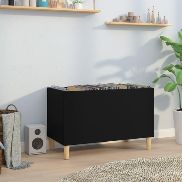 vidaXL vinylskab 74,5x38x48 cm konstrueret træ sort