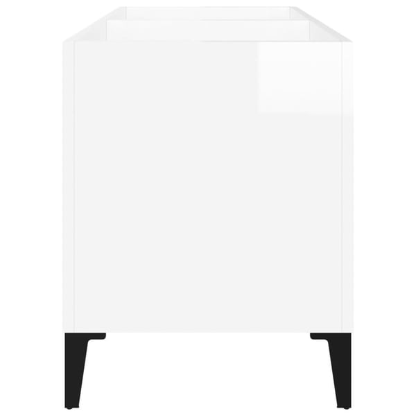 vidaXL Hifi-benk høyglans hvit 74,5x38x48 cm konstruert tre