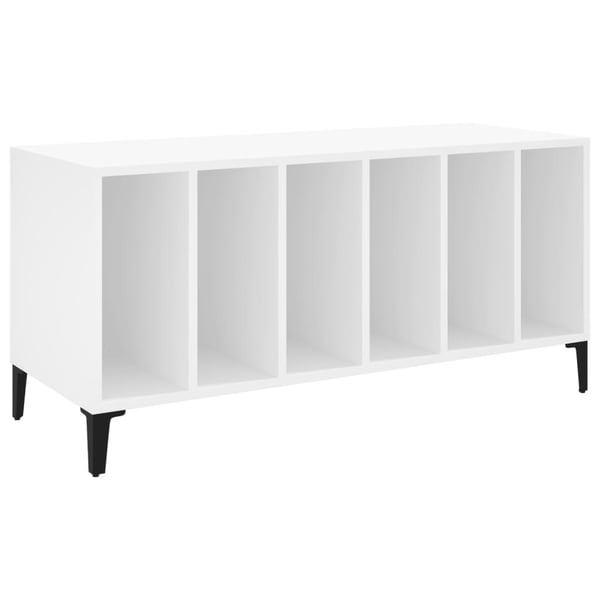 vidaXL LP-levyjen säilytyskaappi valkoinen 100x38x48 cm tekninen puu
