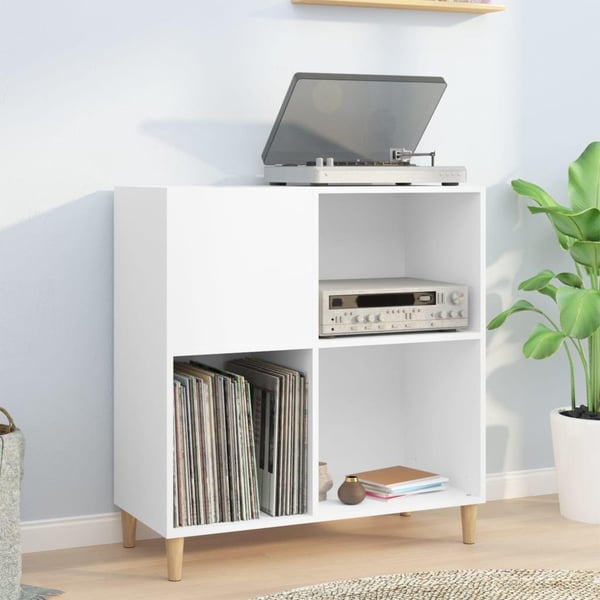 vidaXL Hifi-benk hvit 84,5x38x89 cm konstruert tre