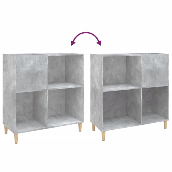 vidaXL Hifi-benk betonggrå 84,5x38x89 cm konstruert tre