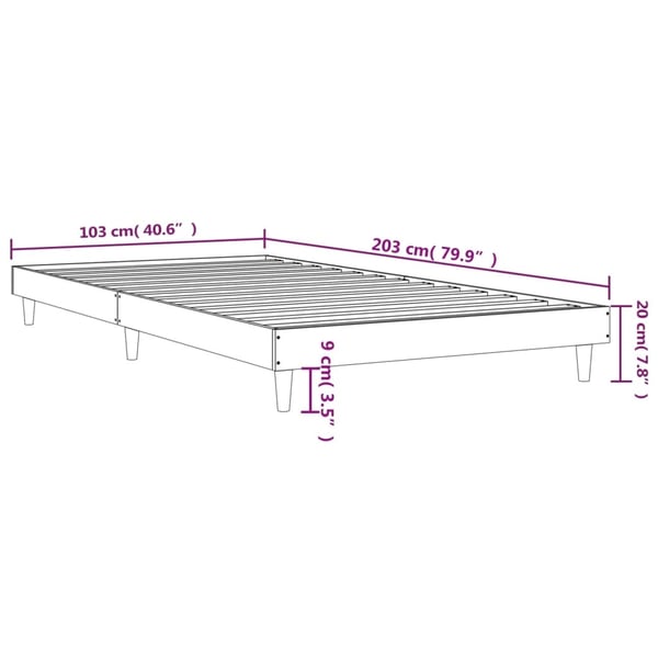 vidaXL Sengeramme røkt eik 100x200 cm konstruert tre