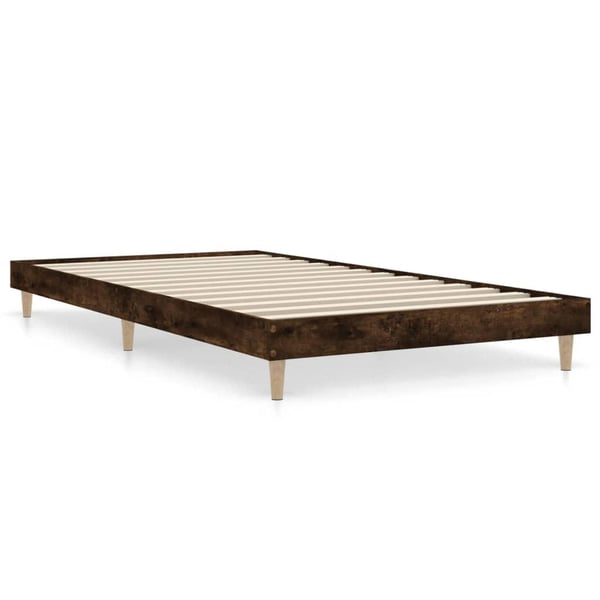 vidaXL Sengeramme røkt eik 90x200 cm konstruert tre