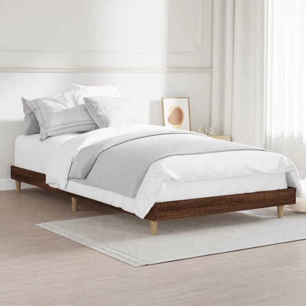 vidaXL Sengeramme brun eik 90x200 cm konstruert tre