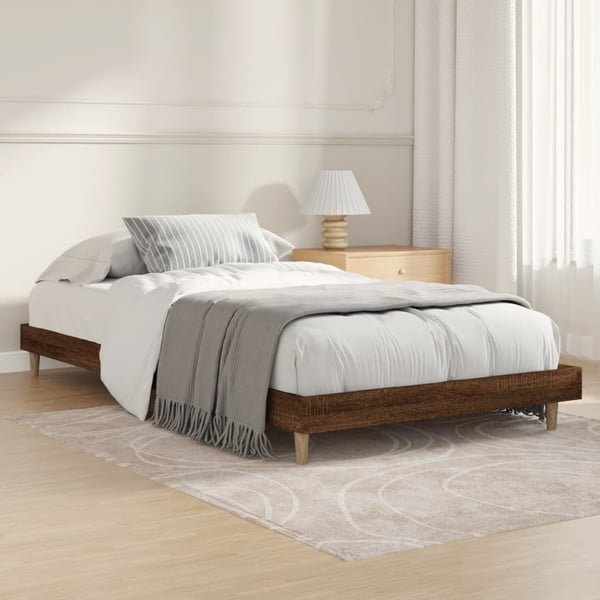 vidaXL Sengeramme brun eik 90x200 cm konstruert tre