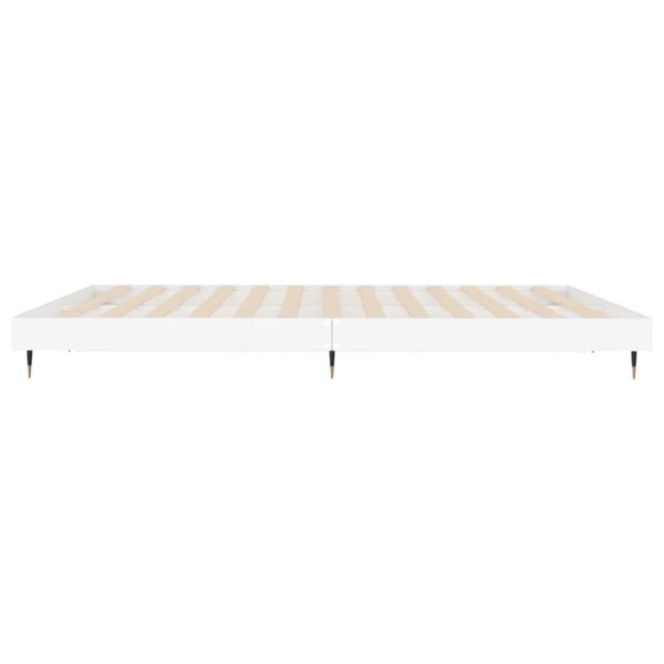 vidaXL Sengeramme hvit 200x200 cm konstruert tre