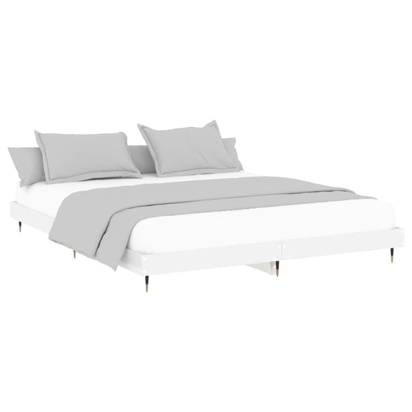 vidaXL Sengeramme høyglans hvit 160x200 cm konstruert tre