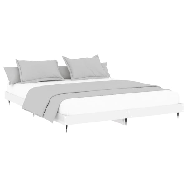 vidaXL Sengeramme høyglans hvit 140x200 cm konstruert tre