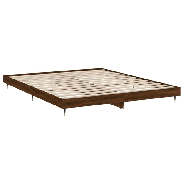 vidaXL sengeramme 120x200 cm uden madras konstrueret træ brunt eg
