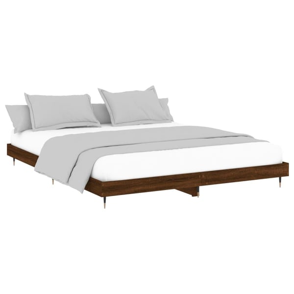 vidaXL sengeramme 120x200 cm uden madras konstrueret træ brunt eg