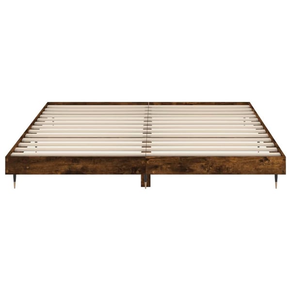 vidaXL Sengeramme røkt eik 120x200 cm konstruert tre