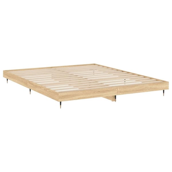 vidaXL Sengeramme sonoma eik 120x200 cm konstruert tre