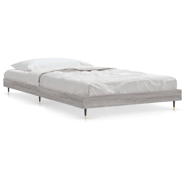 vidaXL Sengeramme grå sonoma 100x200 cm konstruert tre