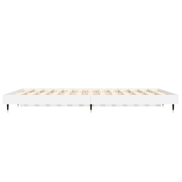 vidaXL Sengeramme høyglans hvit 140x190 cm konstruert tre