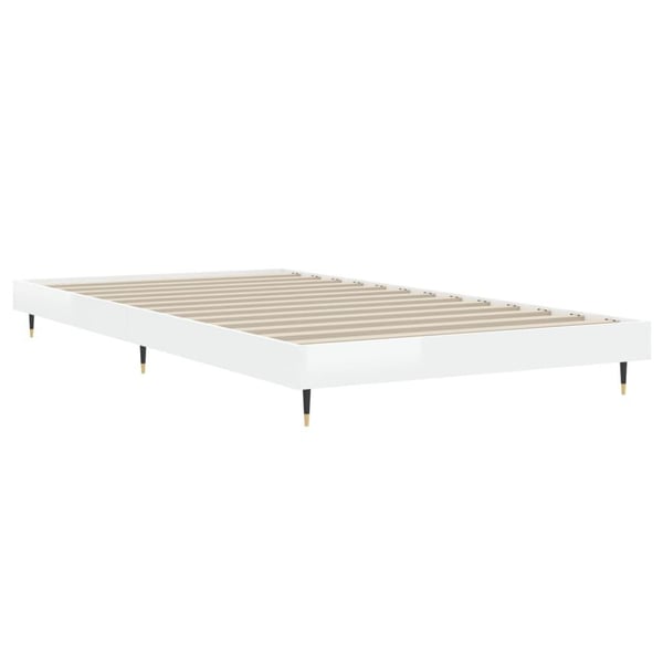 vidaXL Sengeramme høyglans hvit 90x190 cm konstruert tre