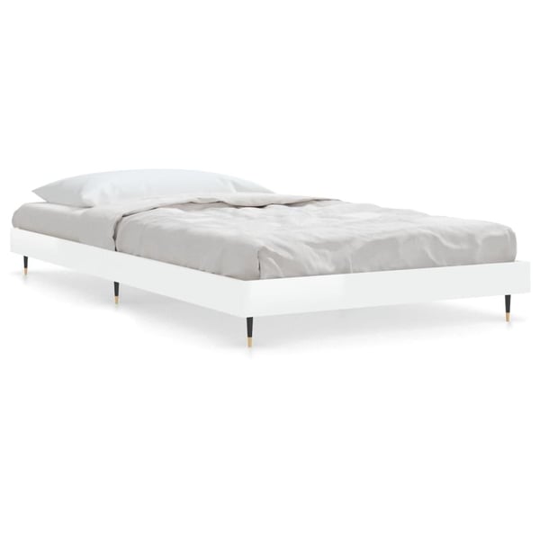 vidaXL Sengeramme høyglans hvit 90x190 cm konstruert tre