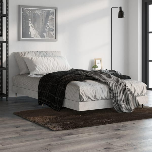 vidaXL Sengeramme betonggrå 90x190 cm konstruert tre