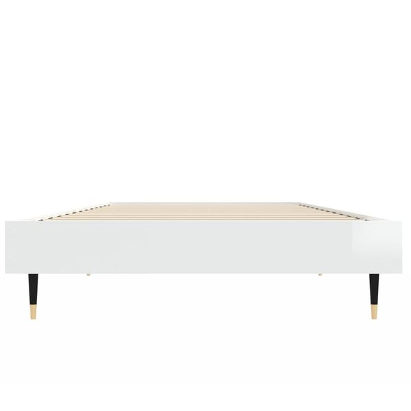 vidaXL Sengeramme høyglans hvit 75x190 cm konstruert tre