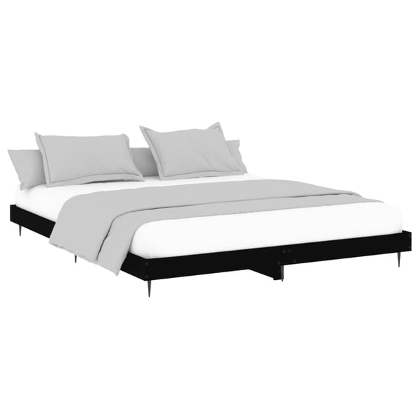 vidaXL Sengeramme svart 200x200 cm konstruert tre