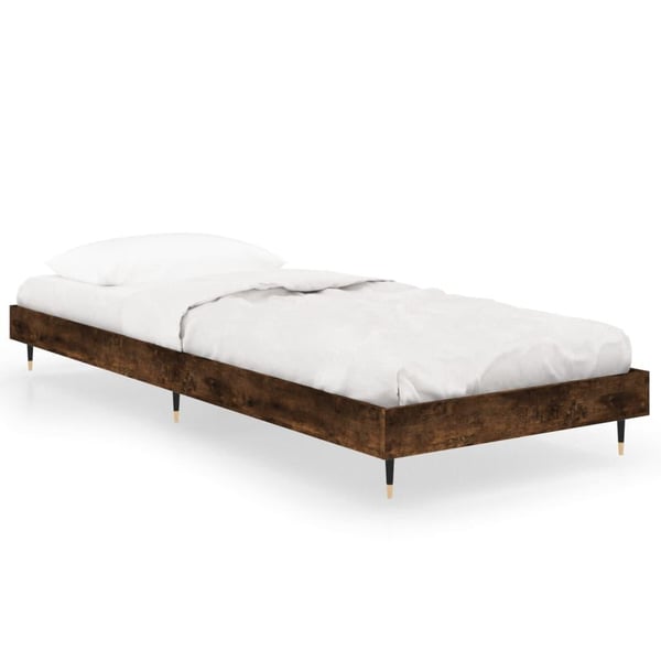 vidaXL Sengeramme røkt eik 75x190 cm konstruert tre