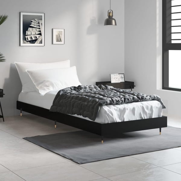 vidaXL Sengeramme svart 75x190 cm konstruert tre