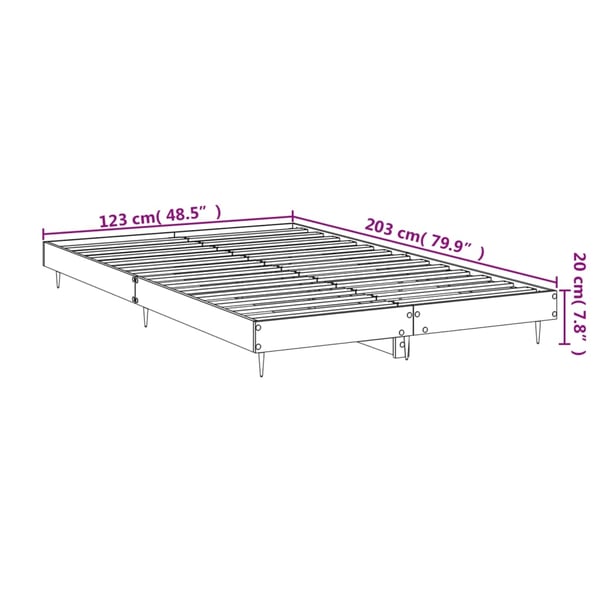 vidaXL Sengeramme røkt eik 120x200 cm konstruert tre