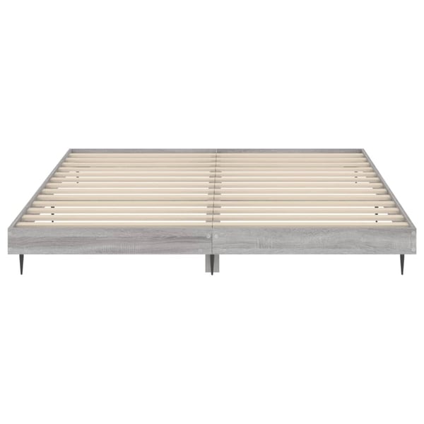 vidaXL Sengeramme grå sonoma 120x200 cm konstruert tre