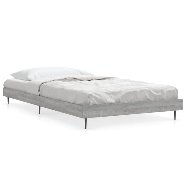 vidaXL Sengeramme grå sonoma 100x200 cm konstruert tre
