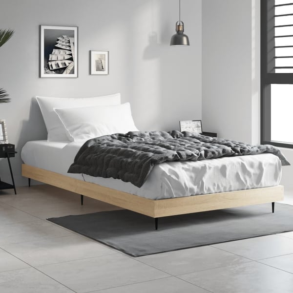 vidaXL Sengeramme sonoma eik 100x200 cm konstruert tre