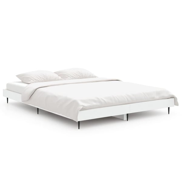 vidaXL Sengeramme hvit 135x190 cm konstruert tre