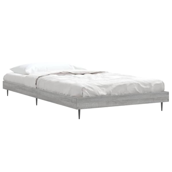 vidaXL Sengeramme grå sonoma 90x200 cm konstruert tre