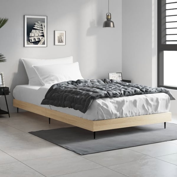 vidaXL Sengeramme sonoma eik 90x200 cm konstruert tre