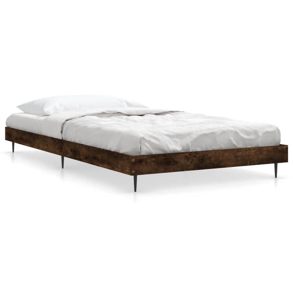 vidaXL Sengeramme røkt eik 90x200 cm konstruert tre