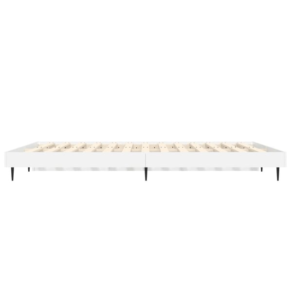 vidaXL Sengeramme høyglans hvit 135x190 cm konstruert tre